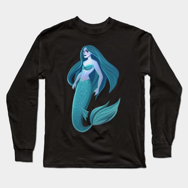 Mermaid Long Sleeve T-Shirt by Blanquiurris